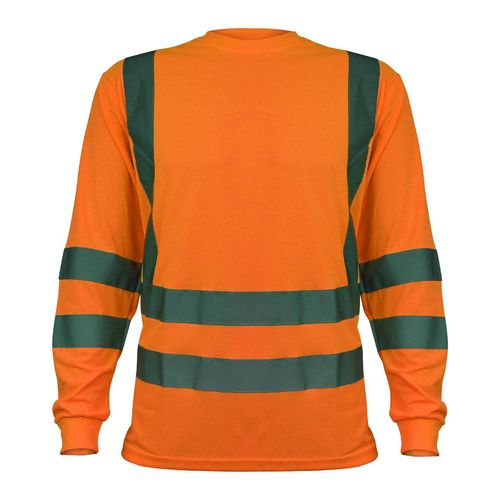 Polera Activex Polo Dry Fit Naranja Fluor C/Reflect M/Larga UV