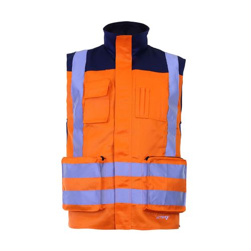 Chaleco Geólogo Gabardina Terra Bicolor Naranjo