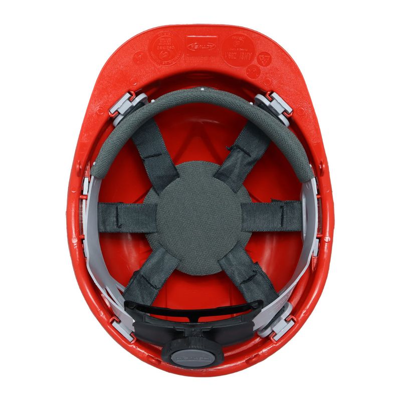 Casco-Activex-I-Rojo-Arnes-cinta-6-Puntas-Ratchet